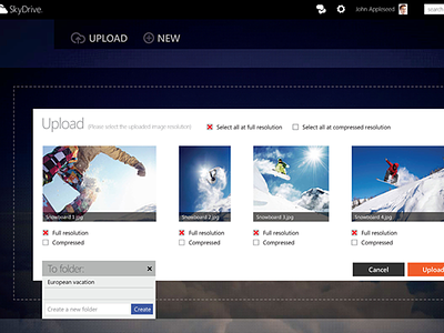Proposed SkyDrive redesign blue image microsoft organization proposal skydrive snowboard
