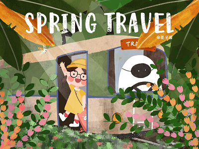 Spring travel design illustration ps ui 插画