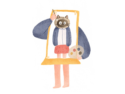 self-portrait cat illustration ui 插画 猫 设计