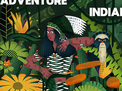 Deep in the forest design flat iillustration typography ui dynamic website