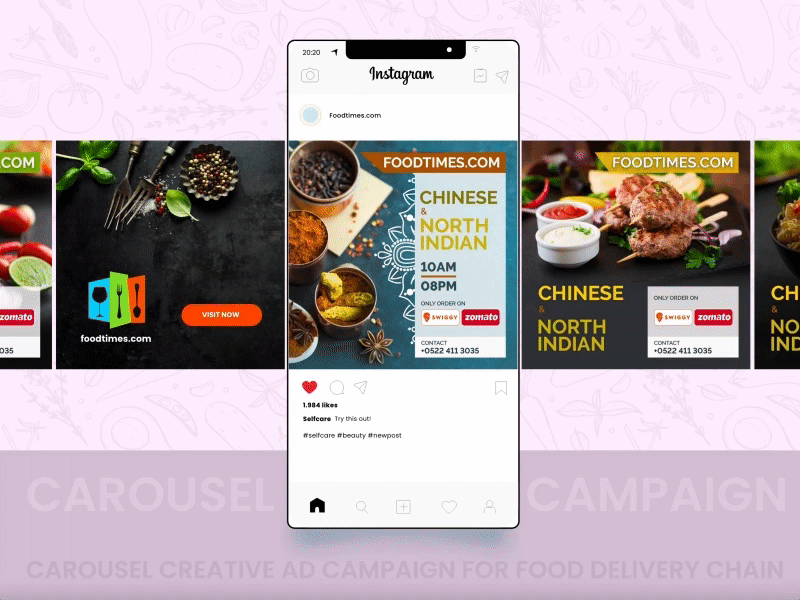 CAROUSEL AD CAMPAIGN FOR FOOD DELIVERY WEBSITE