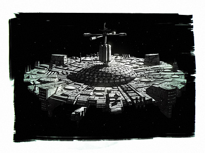 Cosmic station art artwork concept art illustration scifi sketch