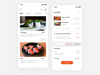 Sushi Restaurant App Design