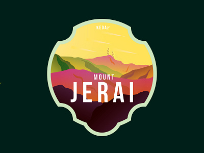Gunung Jerai Kedah design icon logo vector