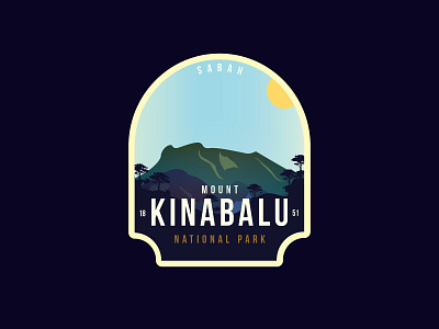 Mount Kinabalu design icon illustration logo vector