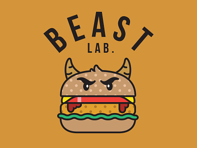 Beast Lab Burger design flat icon illustration logo vector