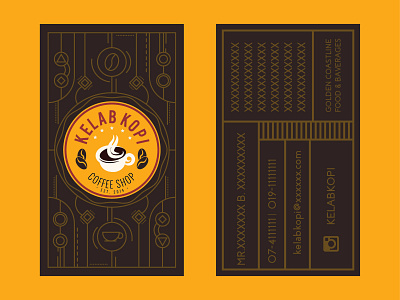 Kelab Kopi business card business card design icon illustration logo vector