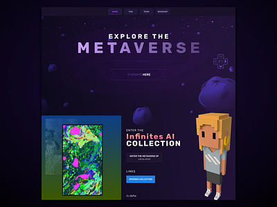 Explore The Metaverse | NFTs colorful design landing landing page landingpage modern ui nft nft website nfts ui user experience user interface ux web design