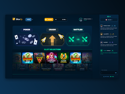 BloxFlip UI Concept (Roblox Casino) casino design csgo design gambling illustration online casino online casino design roblox roblox casino design slots ui ui ux uiux ux web design webdesign