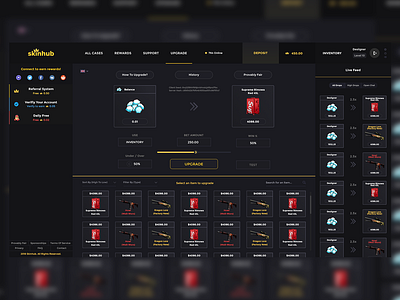 CS:GO Gambling Site WebDesign Concept (Skinhub) branding csgo design illustration ui ui ux uiux uiuxdesign ux web web design webdesign website