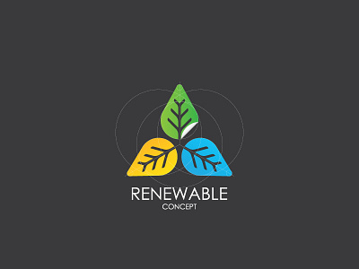 Renewable concept design ecology fold go green identity leafes logo ratio renewable triangle windmill