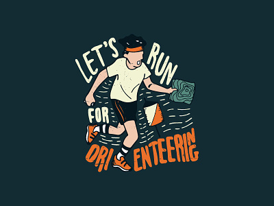 Run For O design digital game illustration lettering logo orienteering sport typography vector
