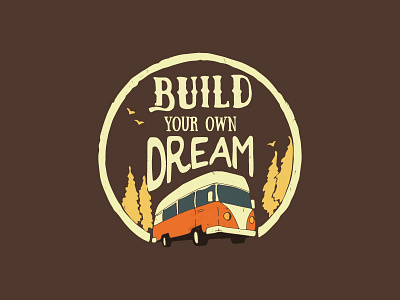 Dream It! dream hand drawing hand lettering illustration oldies retro van vector vintage volkswagen