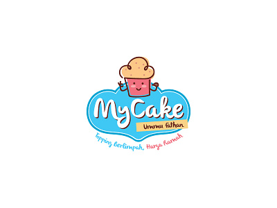 MyCake Ummu Fathan Logo bakery brand cake cartoon cute food fun label logo modern