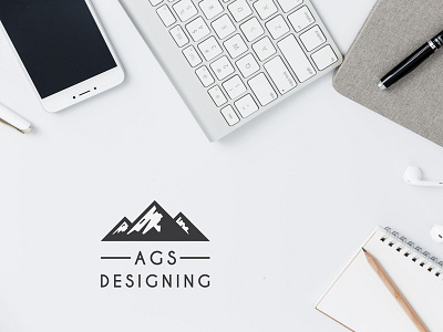 AGS Designing app brand branding clean design flat icon icons identity illustration illustrator lettering logo minimal mobile type typography vector web website