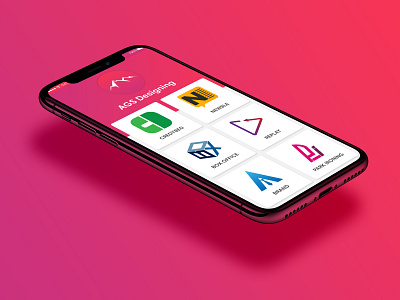 AGS Designing App UI app brand branding clean design flat icon icons identity illustration illustrator lettering logo minimal mobile type typography ui ux vector