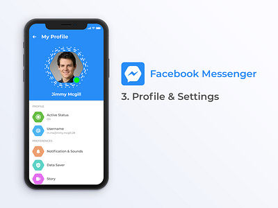 Facebook Messenger Revamp animation app brand branding clean design flat icon icons identity illustration illustrator lettering logo minimal type typography ui ux vector