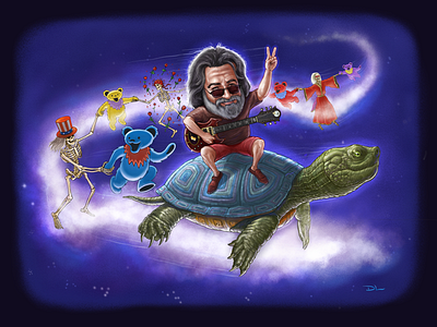 Cosmic Terrapin Train art artwork cartoon character design creative drawing illustration illustrator musician sketch