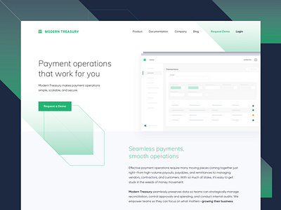 Modern Treasury Homepage Redesign api branding design fintech redesign ui userinterface