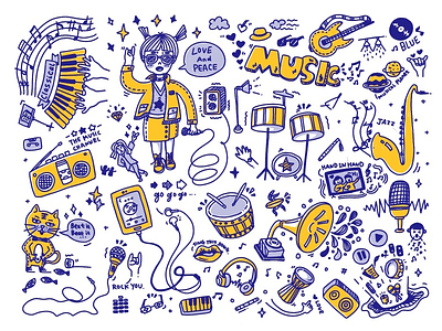 Niuniu & Music illustration