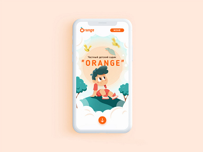 Orange kindergarten website design by Denys El on Dribbble