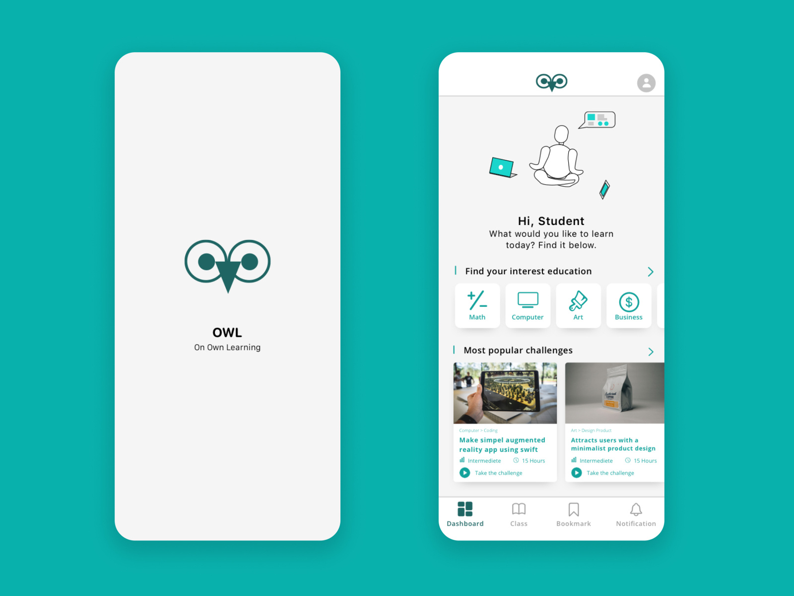 Mobile Course App - OWL by Kukuhsp on Dribbble