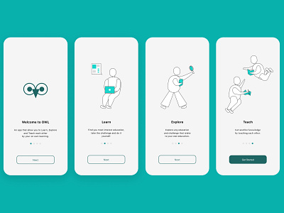 Onboarding Mobile Course App - OWL course course app education learning mobile mobile app mobile app design mobile design