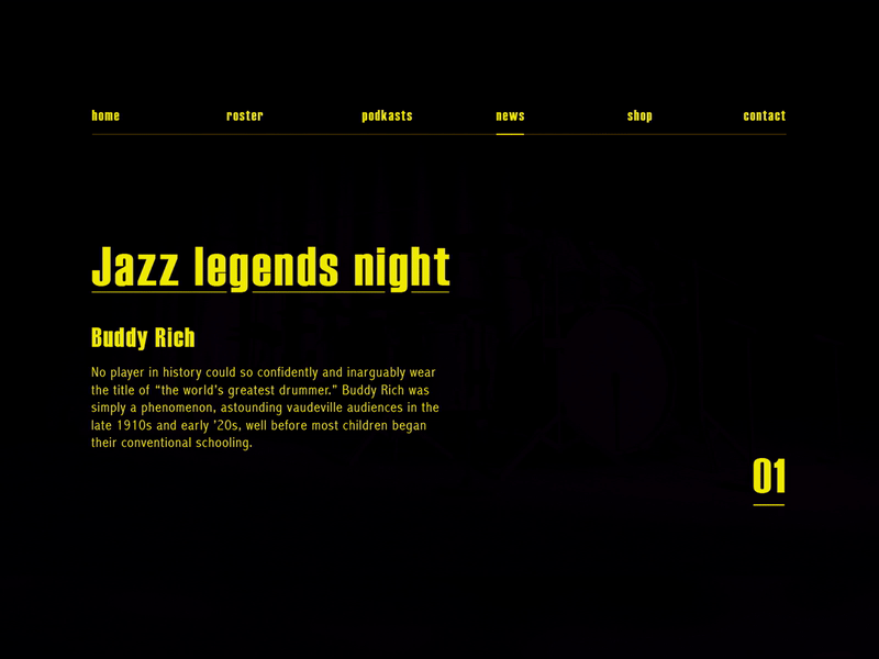 Jazz legends night buddyrich design drummer jazz jazzy mainscreen music sketchup website worldbest