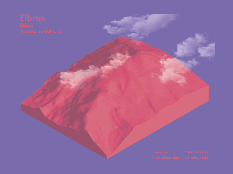 elbrus 3d animation design isometric motion mountain vulcano