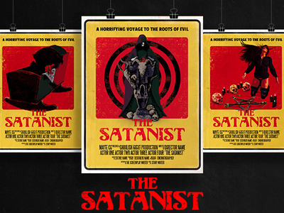 The Satanist 70's Exploitation or Pulp Style Horror Film Poster 70s digital doom exploitation film horror music panic poster poster art pulp satan satanic satanism template design