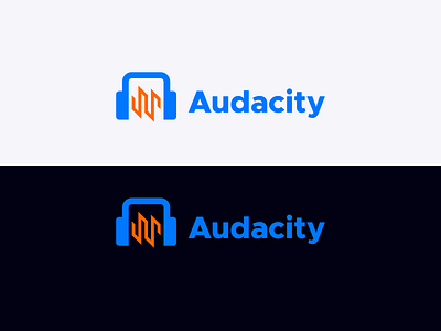 Audacity logo proposal - light & dark background