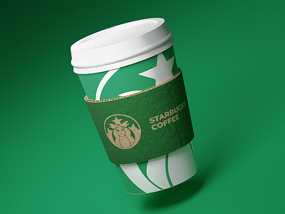 Starbucks minimal logo redesign 3d branding cafe coffee cup design green minimal minimalistic mockup modern papercup redesign starbucks