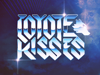 Coyote Kisses Logo chrome custom type logo music shred