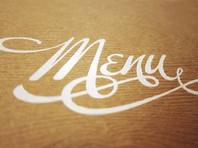 Menu foil stamp ligatures menu paper type wood