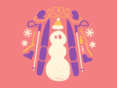 Snowrider illustration ski snowman t shirt