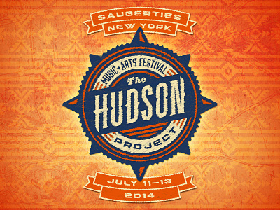 The Hudson Project badge compass festival hudson identity logo new york woven