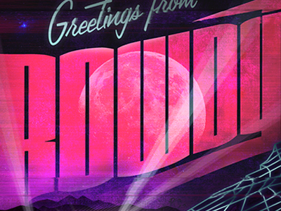 Rowdytown pink poster red rocks typography