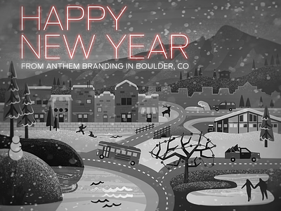 2013 2013 boulder flatirons holiday illustration new year snowman