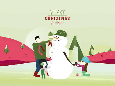 Merry Christmas :) flat illustration vector