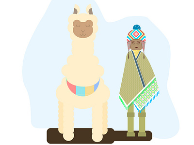 A boy and an Alpaca adobeillustrator alpaca animal boy illustration pattern peru