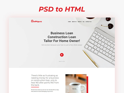 convert psd landing page design to responsive html website
