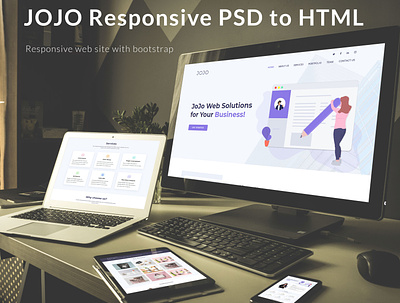 JOJO Responsive PSD to HTML bootstrap creative design css animation css3 design fiverrs html html css html template psd to html psd to wordpress web web design web design web site webdesign website website design wordpress design