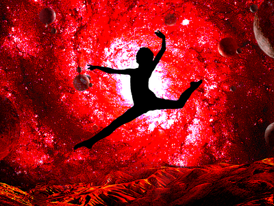 The Final Frontier - Part II of III [RED] art branding design design art galaxy graphic graphic design graphic designer graphic designers illustration illustrator illustrator cc inspiration jumping photoshop photoshop action silhouette silhouettes space visual art