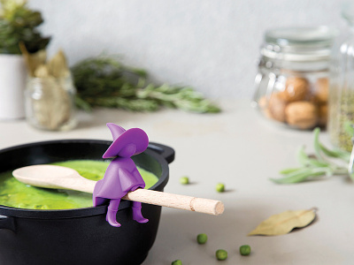 AGATHA \ Spoon Holder & Steam Releaser agatha design ototo pot purple spoon spoon holder steam releaser witch