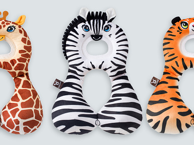 TRAVEL FRIENDS \ Toddlers Headrests baby ben-bat benbat giraffe headrest horse leopard tiger toddler zebra