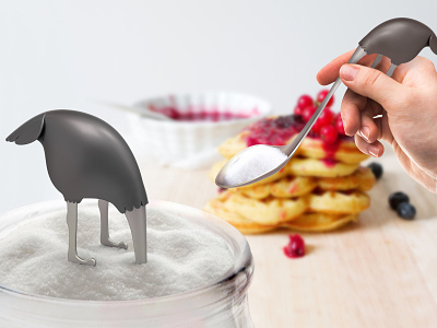 SWEETIE \ Sugar Spoon design jar metal ostrich ototo product spoon sugar sweet sweetie