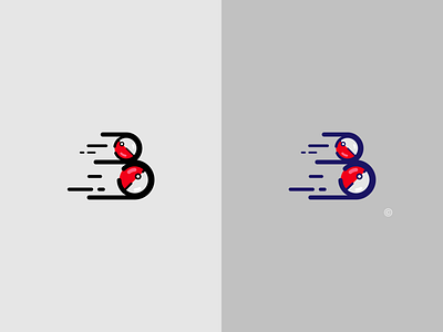 "B + Poké Ball" Logo Concept branding design flat logo pokemon vector