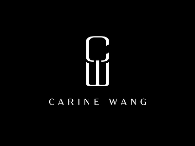 New Carine Wang logo branding design logo typography