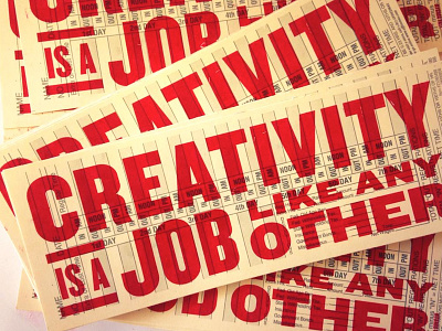 Creativity is a job overprint risograph