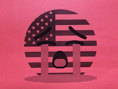 USA Cry icon illustration risograph zine